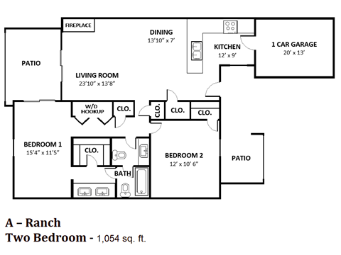 A - Ranch Two Bedroom